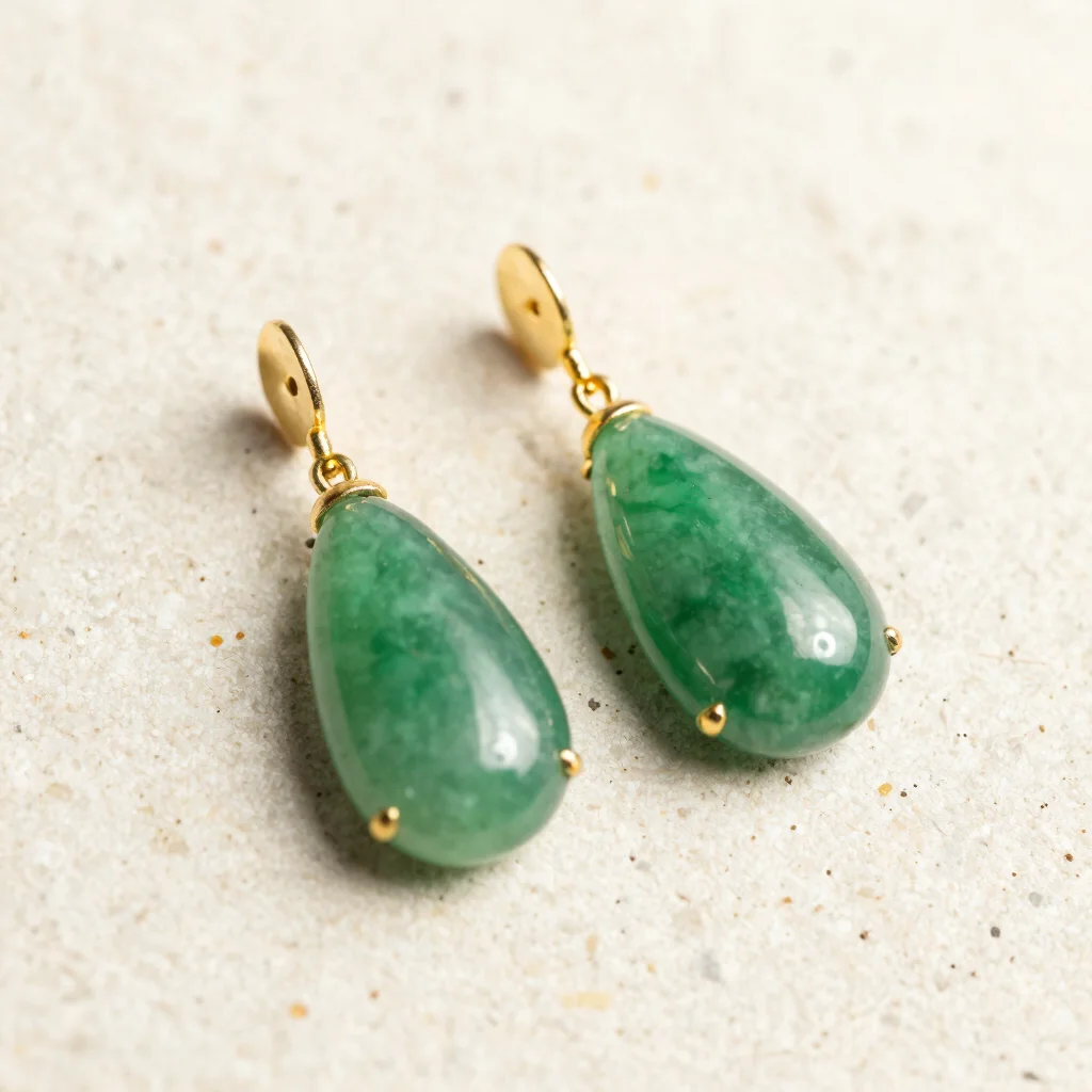 Cloud Scroll Jade Drop Earrings